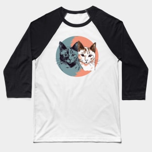 Couple of colourful cats Baseball T-Shirt